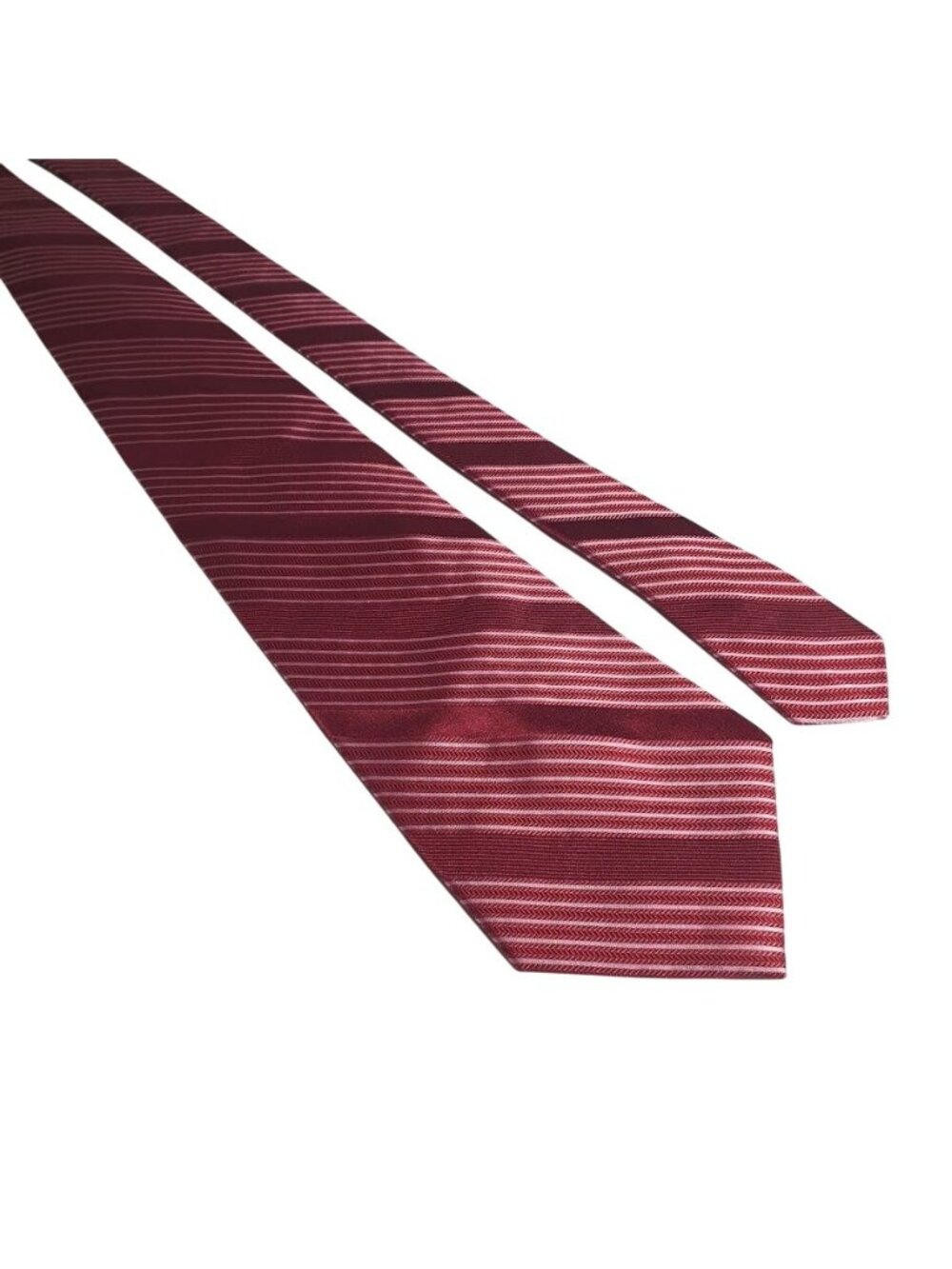Express Red Striped Silk Mens Neck Tie Formal Wear Classic Accessory 58 x 3.5 In